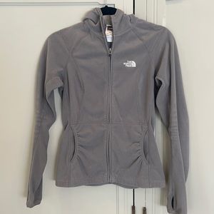 North Face full-zip grey fleece sweatshirt jacket | XS